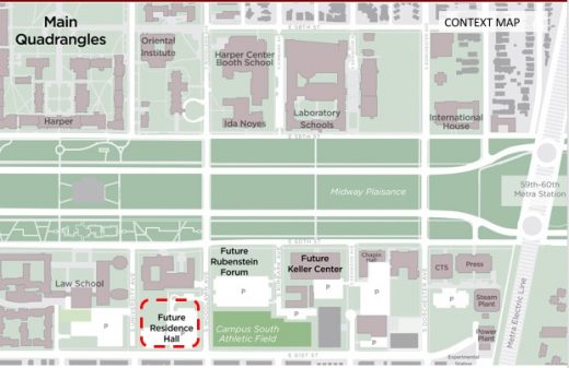 Woodlawn Residential Commons, University of Chicago map