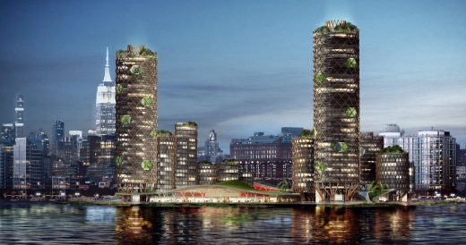 Pier 40 towers Manhattan building design