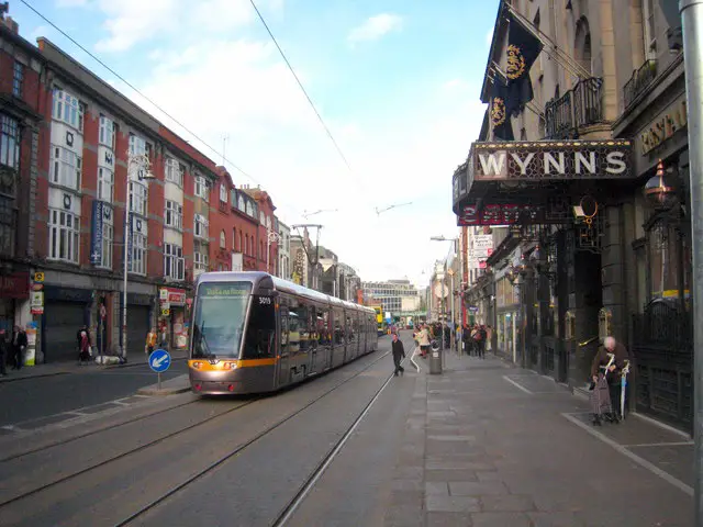 Abbey Street Dublin tram streetscape