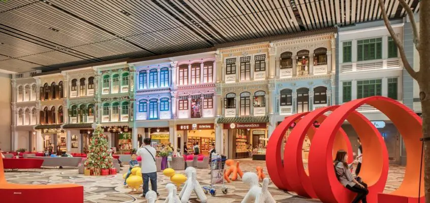 Changi Airport Interior in Singapore, Aviation Hub