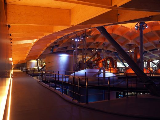 New Macallan Distillery building on Speyside interior lighting