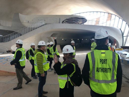 AERIAL FUTURES. Urban Constellations site visit to new TWA Hotel at JFK Airport New York