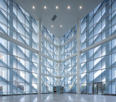 China Optics Valley Convention and Exhibition Center facade interior