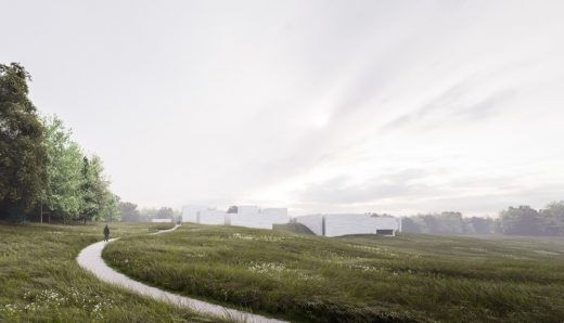 Approach to the Glenstone Museum Pavilions from the North