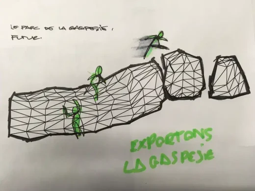 Installation Le rocher très percé in Grand-Métis, Québec