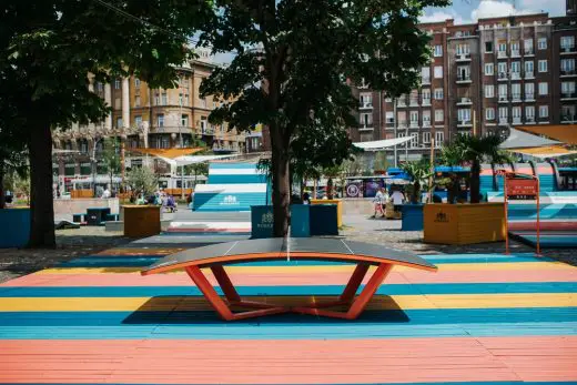 Hello Wood Pop Up Park Budapest landscape design