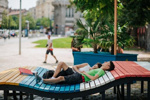 Hello Wood Pop Up Park in Downtown Budapest