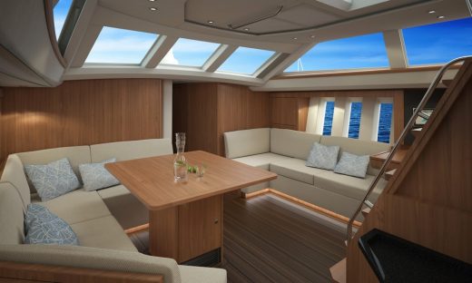 Luxury Blue Water Sailing Yacht interior by Oyster Yachts UK