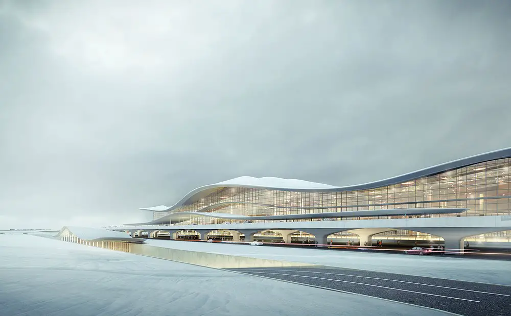 Yantai International Airport Terminal 2 in the Shandong Province
