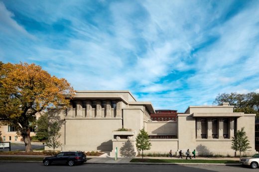 Unity Temple building in Oak Park, Illinois by Architect Frank Lloyd Wright