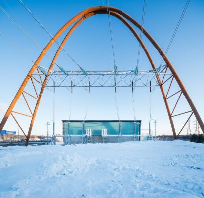 Lansisalmi Power Station building in Finland