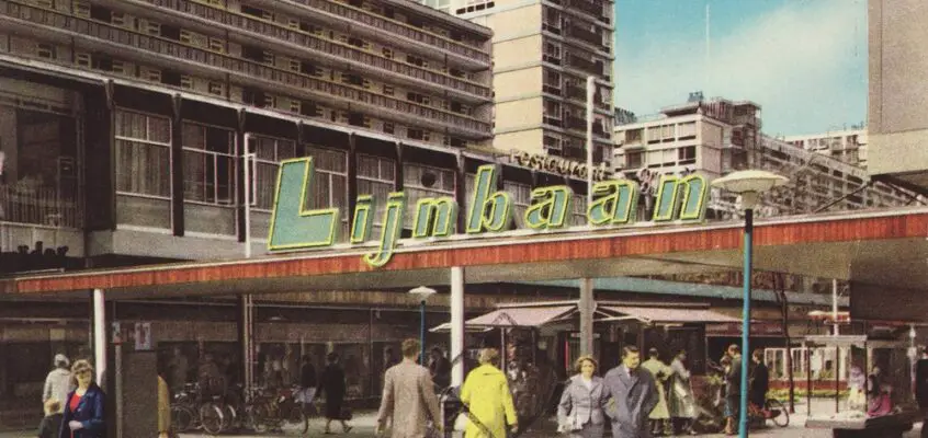 Lijnbaan in Rotterdam, Dutch Shopping Area