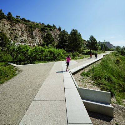 Pedestrian Path along the Gypsum Mines in Barcelona