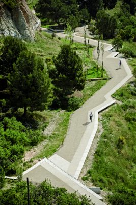 Pedestrian Path along the Gypsum Mines in Barcelona