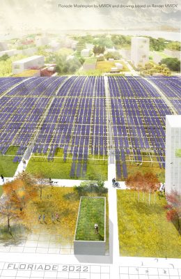 Solar panels above the highway by 70F Architecture