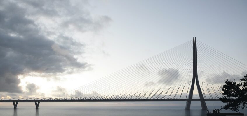 Danjiang Bridge in Taipei, Taiwan