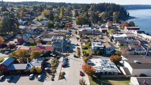 Second Street in downtown Langley, WA on Whidbey Island,