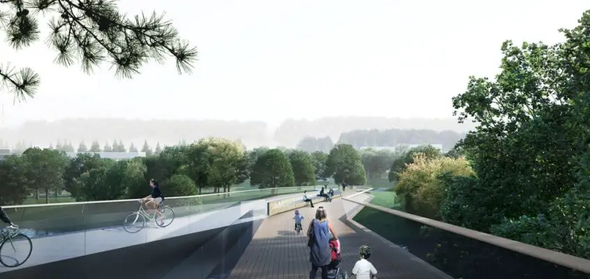 Užvingio Island Bridge in Vilnius, Lithuania: