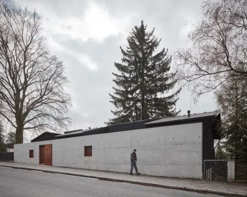 House behind the wall in Liberec, Czech Republic