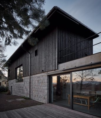 House behind the wall in Liberec, Czech Republic