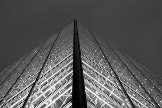 Louvre Paris Pyramid building lighting