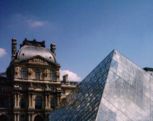 Louvre Pyramid Paris building by I M Pei architect