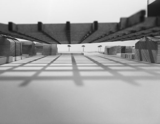 Valencia Community Library building model view - Second Year Student Projects at Edinburgh School of Architecture