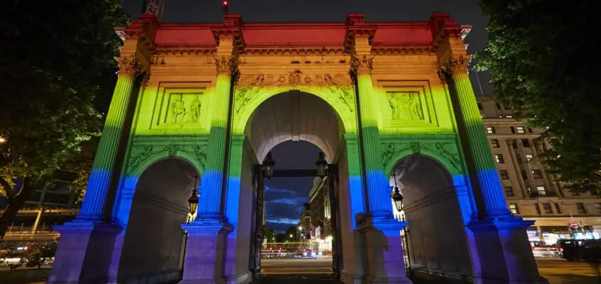 Marble Arch London Pride Illumination, Hyde Park