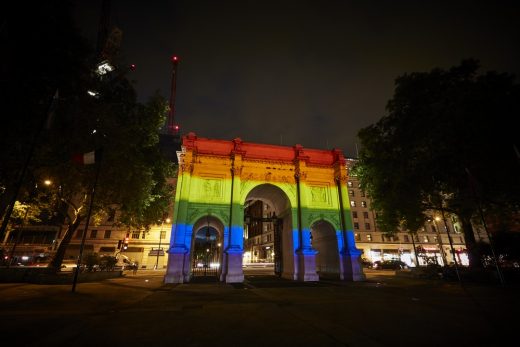 Marble Arch London Pride Illumination Hyde Park in 2019