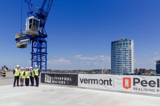 Plaza 1821 Liverpool Waters building Topping Out