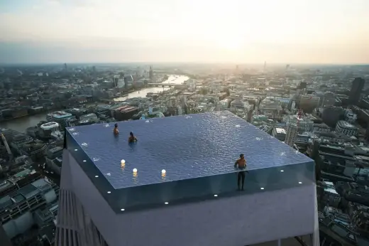 First Rooftop Pool With 360-degree Views on top of a Skyscraper in London