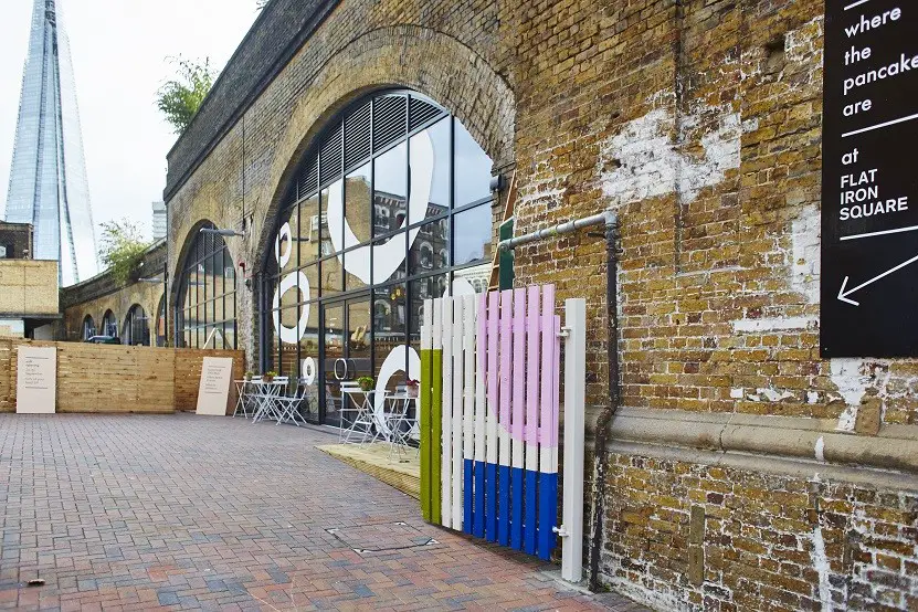 Southwark Road entrance to Flat Iron Square and W.T.P.A.