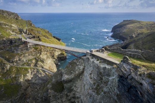 New Tintagel Castle Bridge in Cornwall England UK