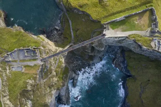 New Tintagel Castle Bridge in Cornwall England UK