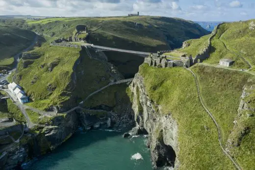 New Tintagel Castle Bridge in Cornwall England UK