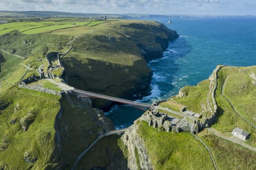 New Tintagel Castle Bridge in Cornwall England UK