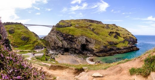 New Tintagel Castle Bridge in Cornwall UK