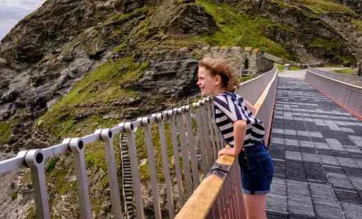 New Tintagel Castle Bridge in Cornwall UK