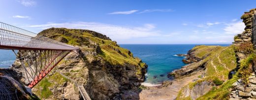 New Tintagel Castle Bridge in Cornwall UK