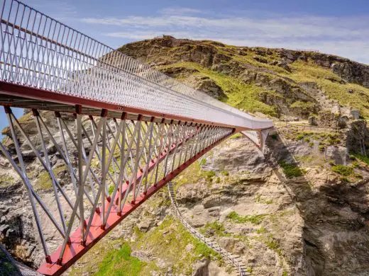 New Tintagel Castle Bridge in Cornwall UK