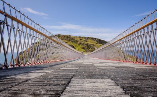 New Tintagel Castle Bridge in Cornwall UK