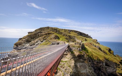 New Tintagel Castle Bridge in Cornwall UK