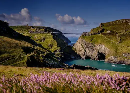 New Tintagel Castle Bridge in Cornwall UK