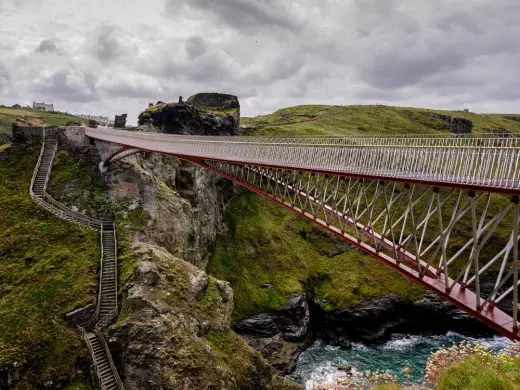 New Tintagel Castle Bridge in Cornwall UK