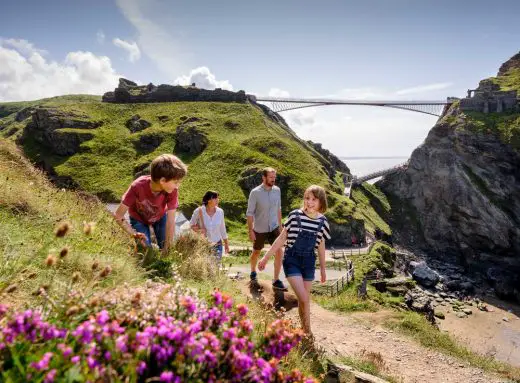 New Tintagel Castle Bridge in Cornwall UK