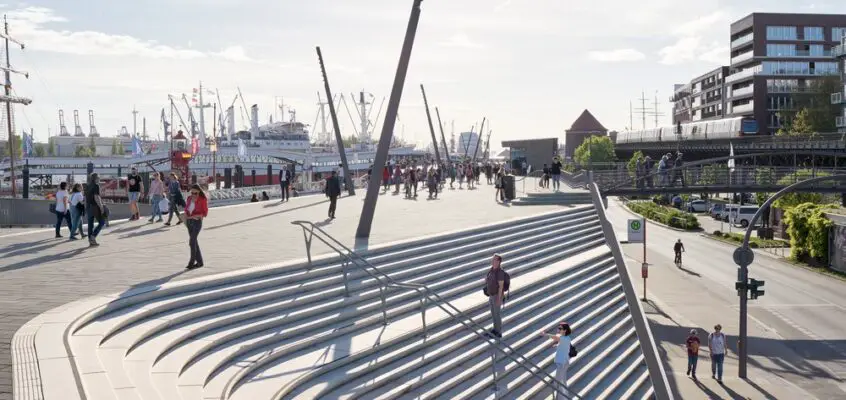Niederhafen River Promenade Hamburg Landscape