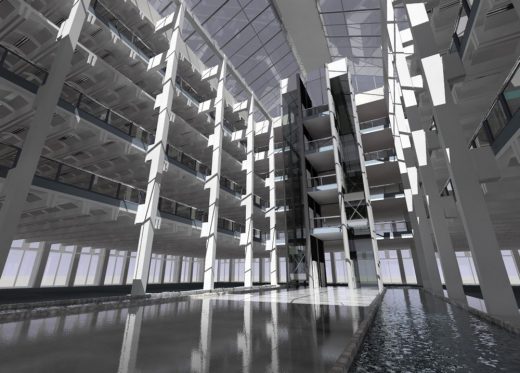 A daylight simulation of an atrium designed by Foggo Arch