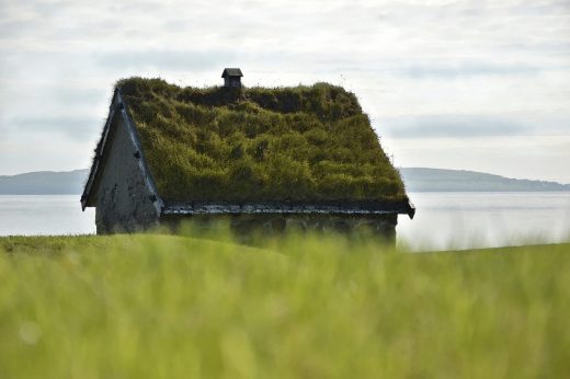 Green Roof stone house