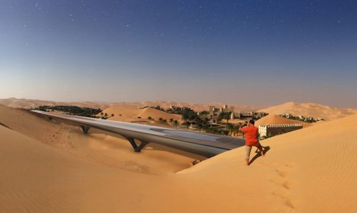 HyperloopTT Transportation Infrastructure by MAD in desert