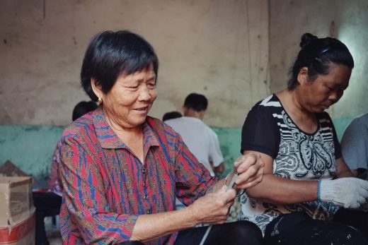 local villager participated in making bamboo joint